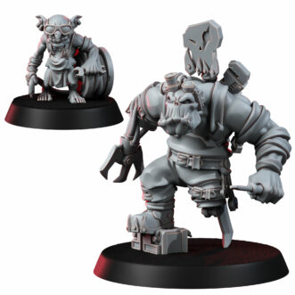 MALICIOUS ORC MECHANIC AND GOBLIN SIDEKICK