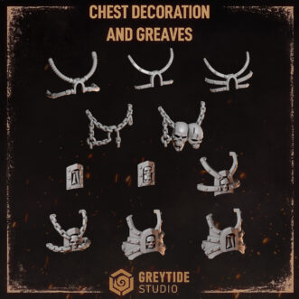 CURSED COMPANY GREAVES AND CHEST DECORATION