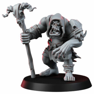 MALICIOUS ORC SHAMAN WITH SKULL STAFF