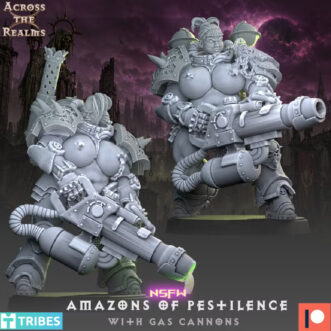 AMAZONS OF PESTILENCE WITH GAS CANNONS (PIN-UP)