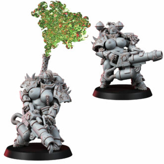 AMAZONS OF PESTILENCE WITH GAS CANNONS (PIN-UP)