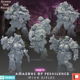 AMAZONS OF PESTILENCE WITH RIFLES (PIN-UP)