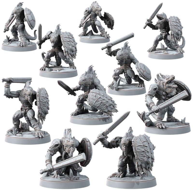 LIZARDMEN - GECKO HUNTING PACK WITH SWORD (10U)