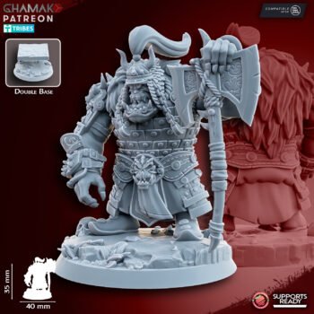 ORCS - THE HOWLING STEPPES GREY ORC WARLORD ON FOOT